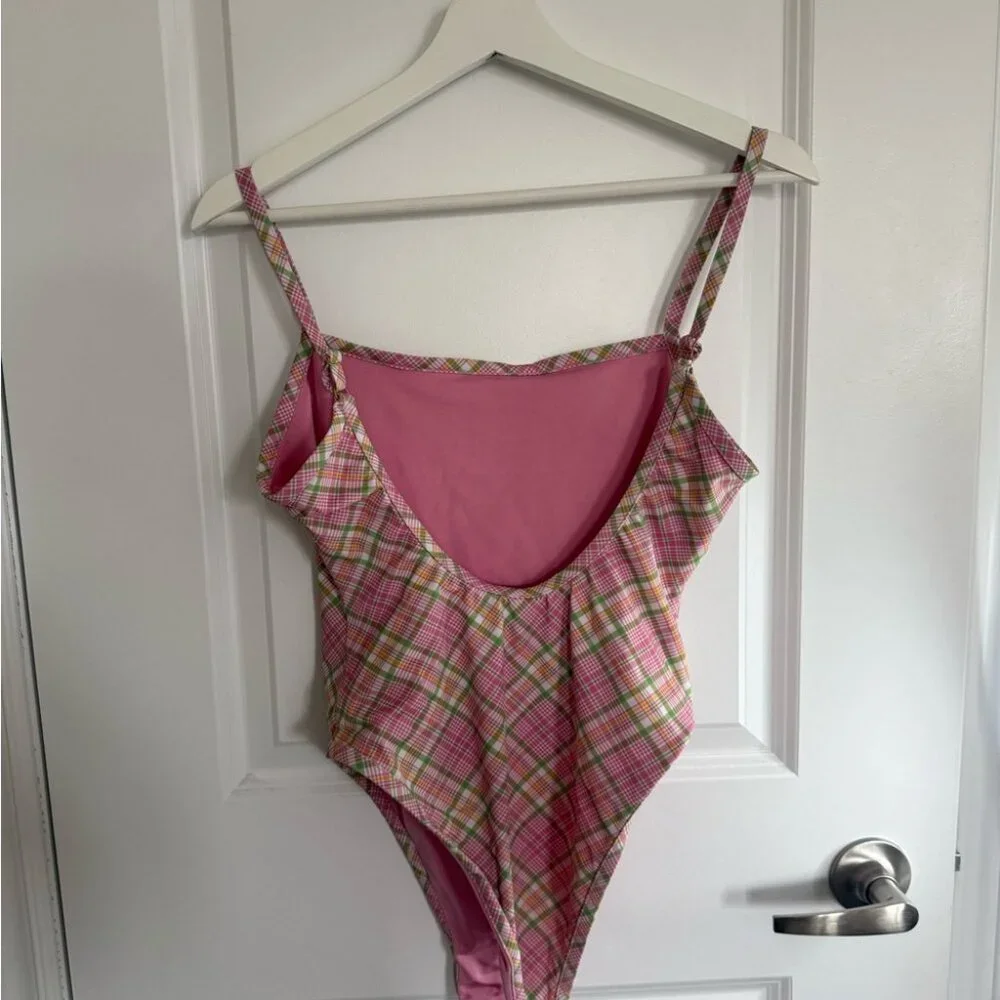 Frankies Bikinis x PINK Victoria's Secret Multicolor Pink Plaid One-piece Swim - Picture 5 of 6